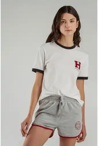 Koaj Short gris medio deportivo con contrastes y diseño de harvard oferta