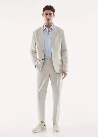 Pantalón traje slim fit tejido técnico