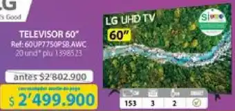 Colsubsidio TELEVISOR 60" Rel: 60UP7750PSB AWC 20 und" plu 13985.23 oferta
