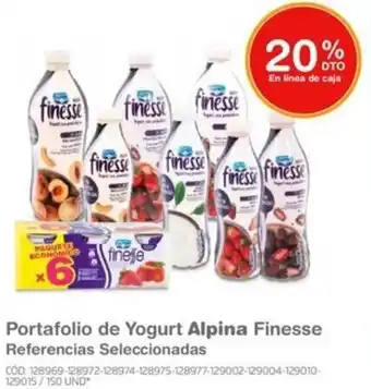 Makro Portafolio de Yogurt Alpina Finesse Referencias Seleccionadas oferta
