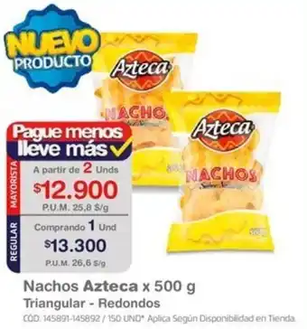 Makro Nachos Azteca 2 unids x 500 g Triangular - Redondos oferta