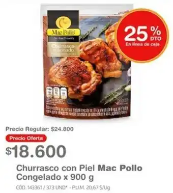 Makro Churrasco con Piel Mac Pollo Congelado x 900 g oferta