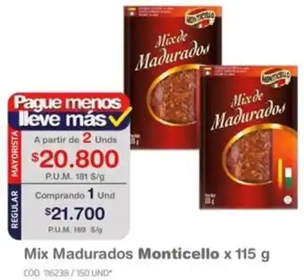 Makro Mix Madurados Monticello 2unds x 115 g oferta