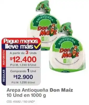 Makro Arepa Antioqueña Don Maíz 3 Und en 1000 g oferta