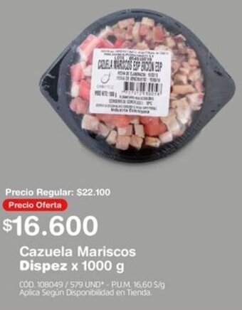 Makro Cazuela Mariscos Dispez x 1000 g oferta
