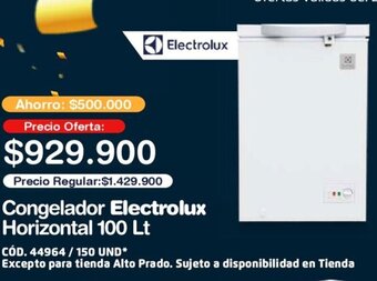 Makro Congelador Electrolux Horizontal 100 Lt oferta