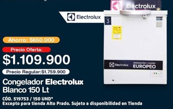 Makro Congelador Electrolux Blanco 150 Lt oferta