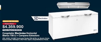Makro Congelador Electrolux Horizontal Blanco 708 Lt + Campana Extractora oferta