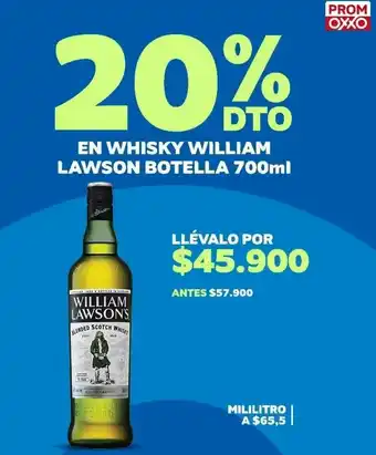 Oxxo EN WHISKY WILLIAM LAWSON BOTELLA 700ml oferta