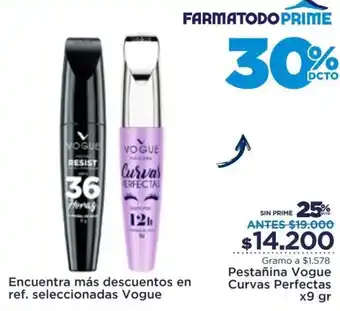 FarmaTodo Pestañina Vogue Curvas Perfectas x9 gr oferta