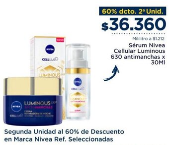 FarmaTodo Sérum Nivea Cellular Luminous 630 antimanchas x 30ml oferta
