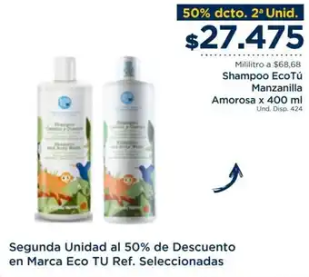 FarmaTodo Shampoo EcoTú Manzanilla Amorosa x 400 ml oferta