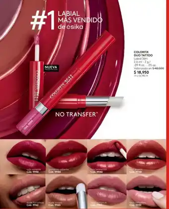 Ésika COLORFIX DUO TATTOO Labial 36H 2.6 ml-2g oferta