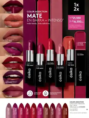 Ésika COLOR ADDICTION MATE EN BARRA + INTENSO* oferta