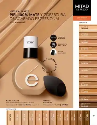 Ésika NATURAL MATTE Base matificante FPS 20 28 ml / .95 fl.oz. oferta