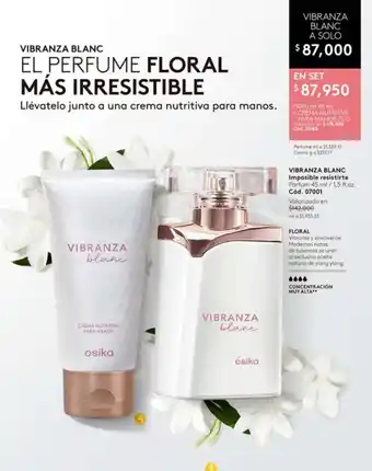 Ésika VIBRANZA BLANC Imposible resistirte Parfum 45 ml /1,5 fl.oz. oferta