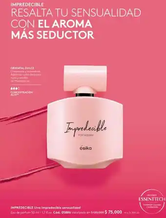 Ésika IMPREDECIBLE Una impredecible sensualidad Eau de parfum 50 ml /1,7 fl.oz. Cód. 05886 oferta
