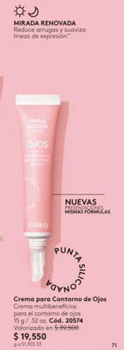 Ésika Crema para Contorno de Ojos Crema multibeneficios para el contorno de ojos 15 g/.52 oz. Cód. 20574 oferta