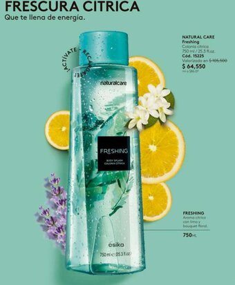 Ésika NATURAL CARE Freshing Colonia citrica 750 ml/25.3 fl.oz. oferta