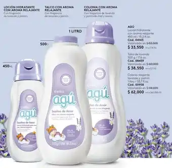Ésika AGÚ Loción hidratante con aroma relajante 450 ml /15.2 fl.oz. Cód. 04143 oferta