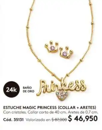 Ésika ESTUCHE MAGIC PRINCESS (COLLAR + ARETES) Con cristales. Collar corto de 40 cm. Aretes de 0.7 cm. oferta