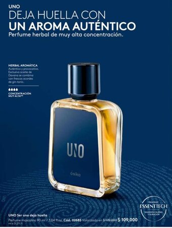 Ésika UNO Ser uno deja huella Perfume masculino 90 ml / 3,04 fl.oz. Cód. 02685 oferta