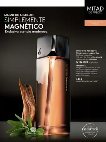 Ésika MAGNETIC ABSOLUTE Simplemente magnético Perfume masculino 100 ml/3,4 fl.oz. Cód. 02694 oferta