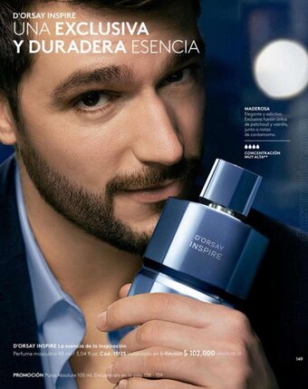 Ésika D'ORSAY INSPIRE La esencia de la inspiración Perfume masculino 90 ml/3,04 fl.oz. Cód. 15125 oferta