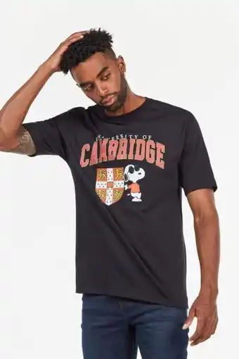 Koaj Camiseta azul intensa con estampado de snoopy & cambridge y manga corta oferta