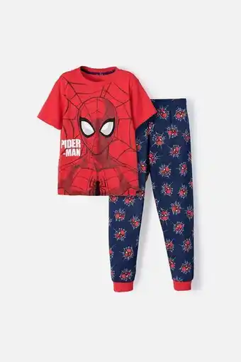 MIC Pijama de spider-man manga corta/pantalón largo rojo para niño oferta