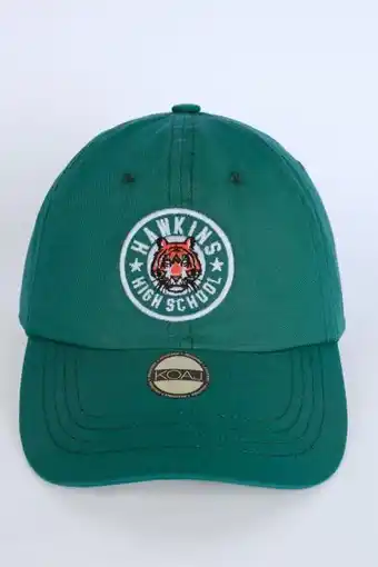 Gorra beisbolera verde oscura con bordado de stranger things
