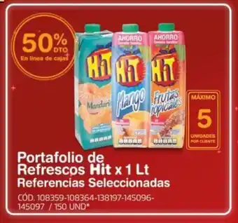 Makro Portafolio de Refrescos Hit x 1 Lt Referencias Seleccionadas oferta