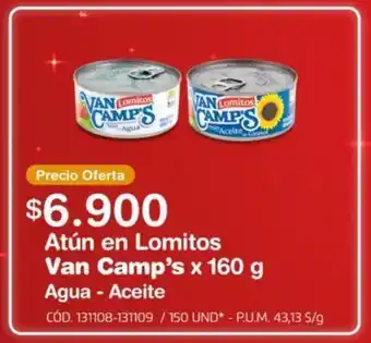 Makro Atún en Lomitos Van Camp's x 160 g Agua - Aceite oferta