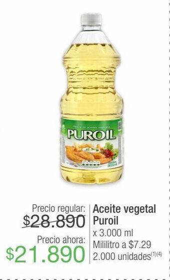 Jumbo Aceite vegetal puroil x 3.000 ml oferta