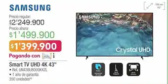 Jumbo Samsung smart tv uhd 4k 43 • ref. un43bu8000kxzl oferta