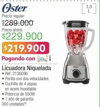 Jumbo Oster licuadora niquelada • ref. 2136096 oferta