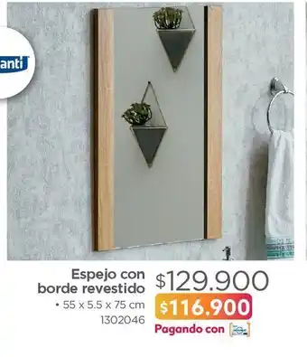 Easy Espejo con borde revestido • 55 x 5.5 x 75 cm oferta