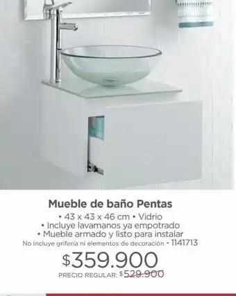 Easy Mueble de baño pentas • 43 x 43 x 46 cm oferta