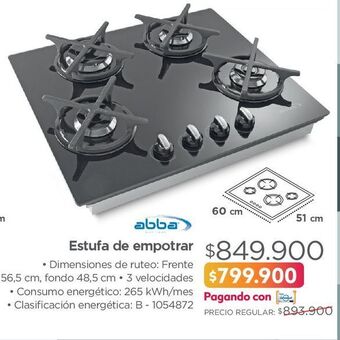 Easy Abba estufa de empotrar oferta