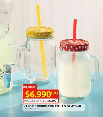 Ara VASO DE VIDRIO CON PITILLO DE 420 ML. oferta