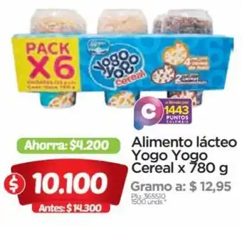 Surtimax Alimento lácteo Yogo Yogo Cereal x 780g oferta