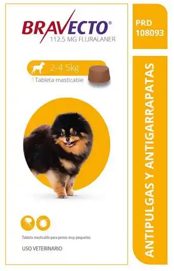 Tierragro Bravecto perro 112.5 mg (2 a 4.5 kg) oferta