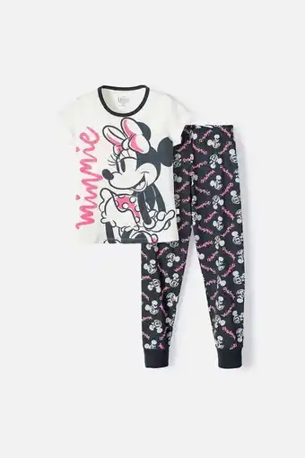 MIC Pijama de minnie mouse manga corta/pantalón largo gris para niña oferta