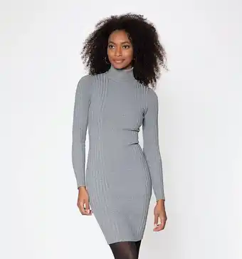 Studio F Vestido en rib cuello tortuga, manga lar oferta