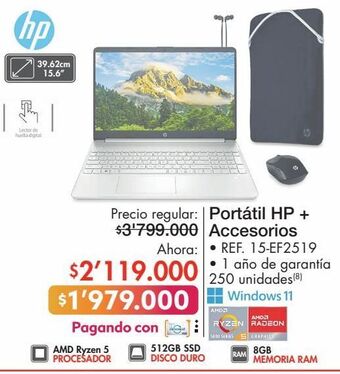 Metro Portátil hp + accesorios oferta