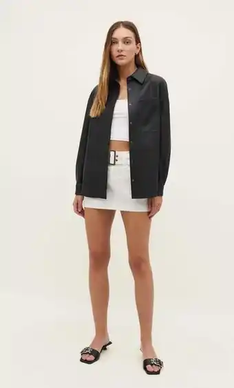 Stradivarius Camisa efecto piel oversize oferta