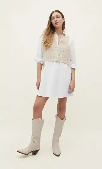 Stradivarius Vestido corto chaleco crochet oferta
