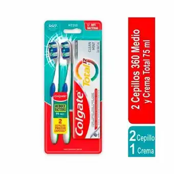 Droguerías Colsubsidio Cepillo 360° + crema dental total 12 clean mint 75ml oferta