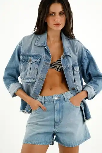 Short clásico azul para mujer