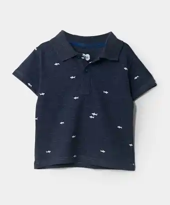 Polito Camiseta tipo polo para niño en algodón color azul cross oferta
